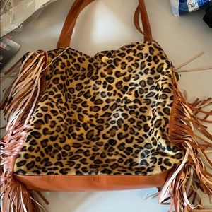 Fringe Leopard Purse